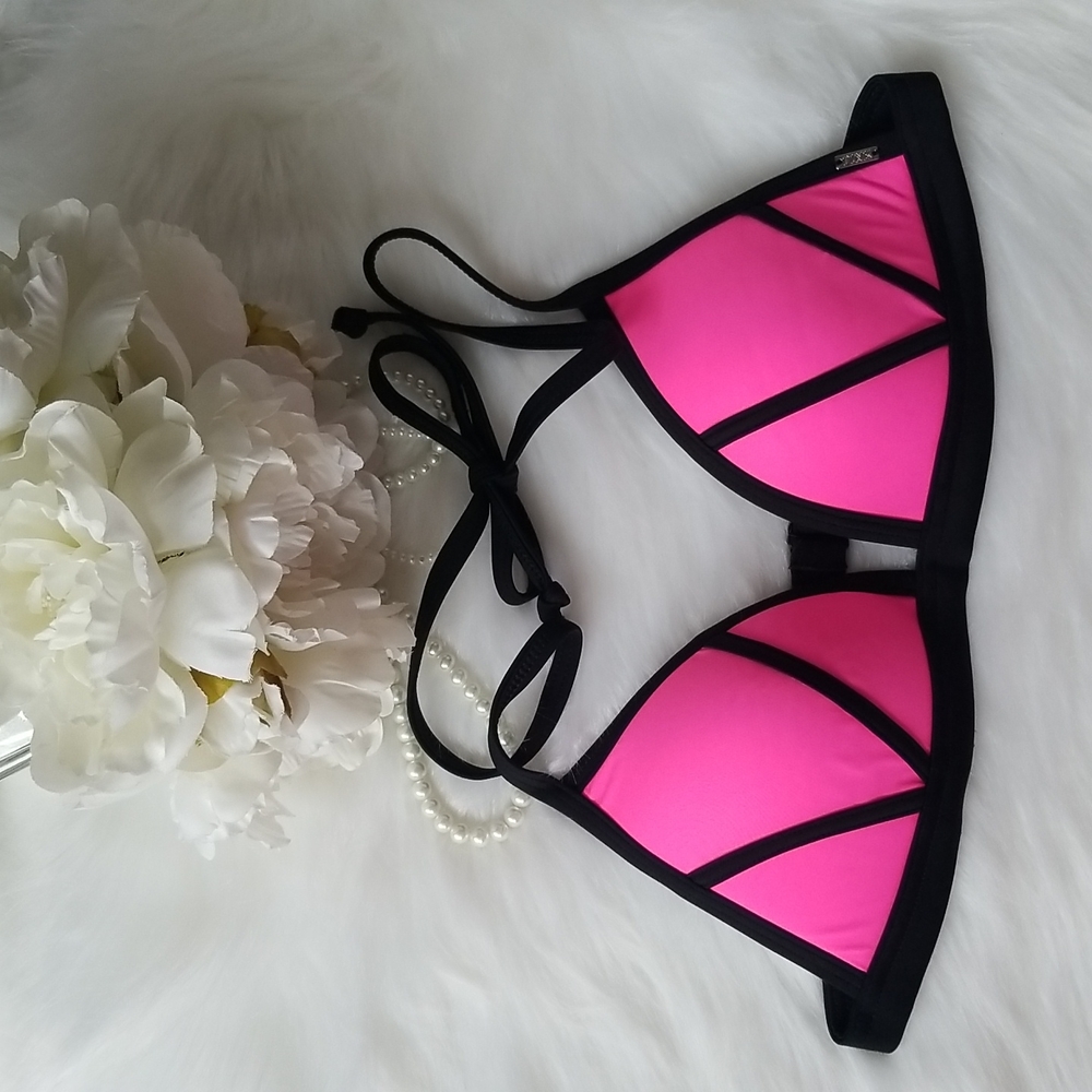 PINK Victoria's Secret Bikini Top Bra Swim Top Bra with Halter Straps